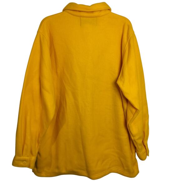 4370)Vintage 90s Authentic Forenza Large Solid Yellow Button Down Fleece Jacket - Picture 2 of 9
